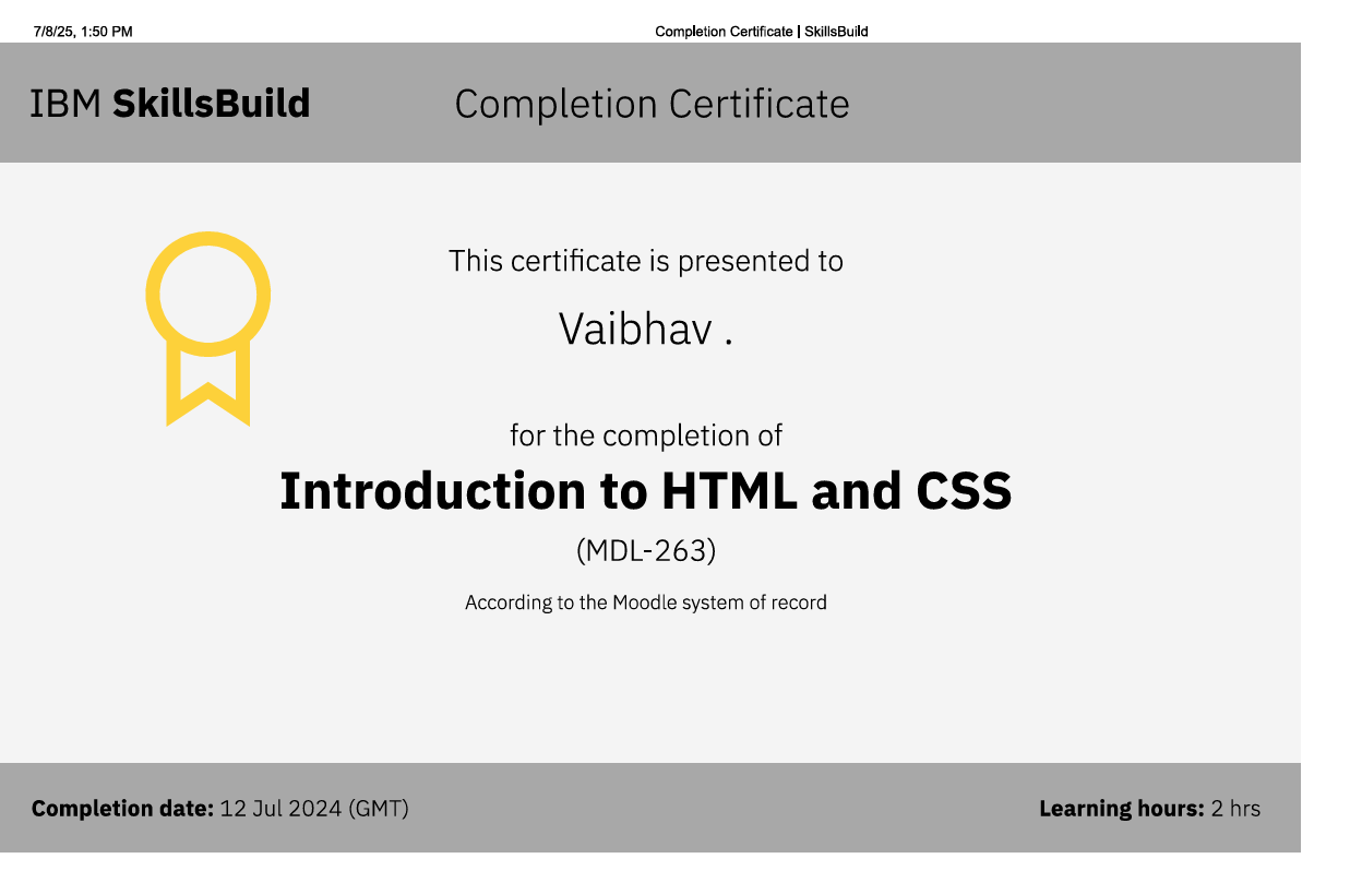 Frontend Certificate
